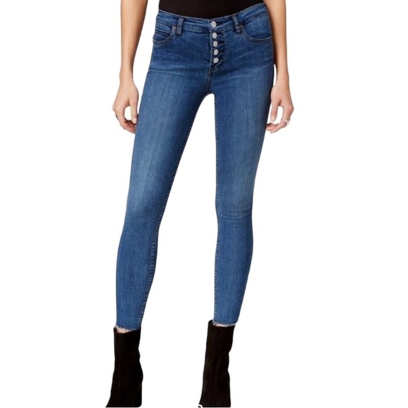 Free People Button Fly Raw Hem Jeans - Picture 1 of 5